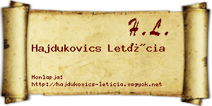 Hajdukovics Letícia névjegykártya